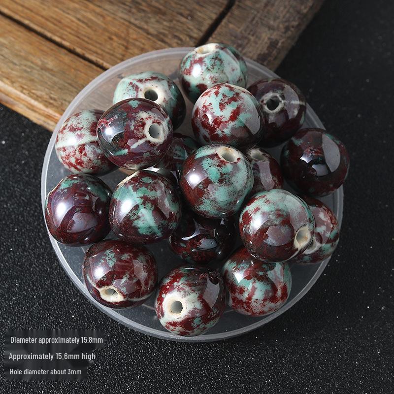 16mm Retro Ceramic Beads for DIY Bracelets & Necklaces