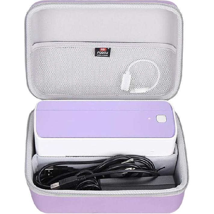 Жесткий кейс FBLFOBELI для Bluetooth-принтера этикеток POLONO/Phomemo/SVANTTO/YOTON/Rollo/Nelko/Omezizy 241BT фиолетовый