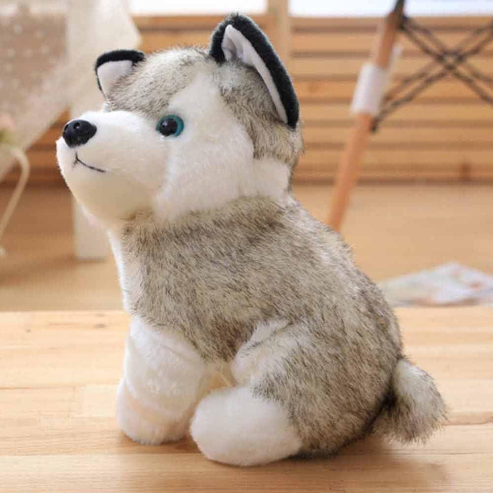 Toyvian Husky Dog Plush Toy Cute Wool Doll Plush Toy Bedroom Partner and Decoration for Kids and Adults