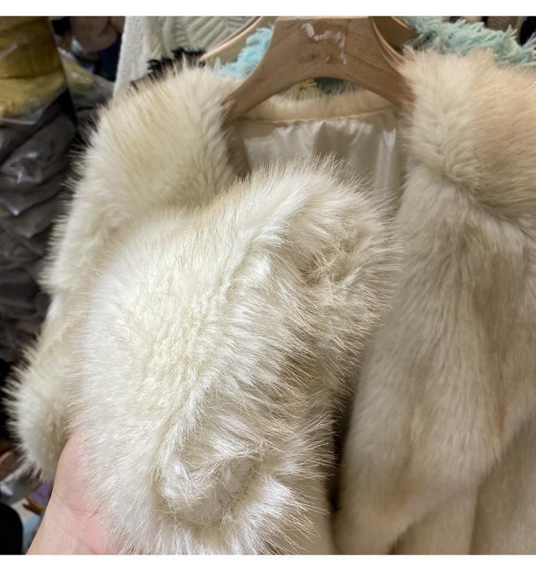 Golden Toca Women's Mid-Length Faux Fox Fur Coat with Large Lapel - Elegant and Plush Design