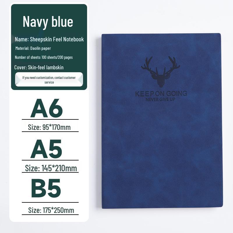 Luxury Sheepskin A5 Notebook: Thick, High-Value Skin-Feel Planner for Office Use