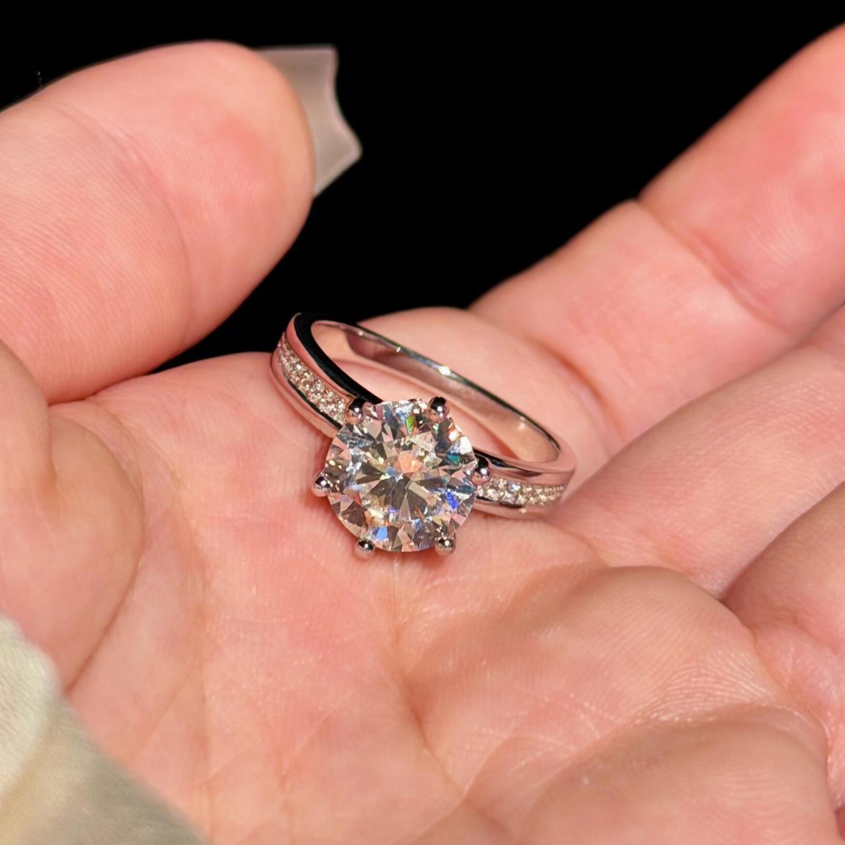 3 Carat Eight Hearts and Eight Arrows Fire Color Zircon Open Ring, Temperament Banquet Wedding Ring 2026 Resizable