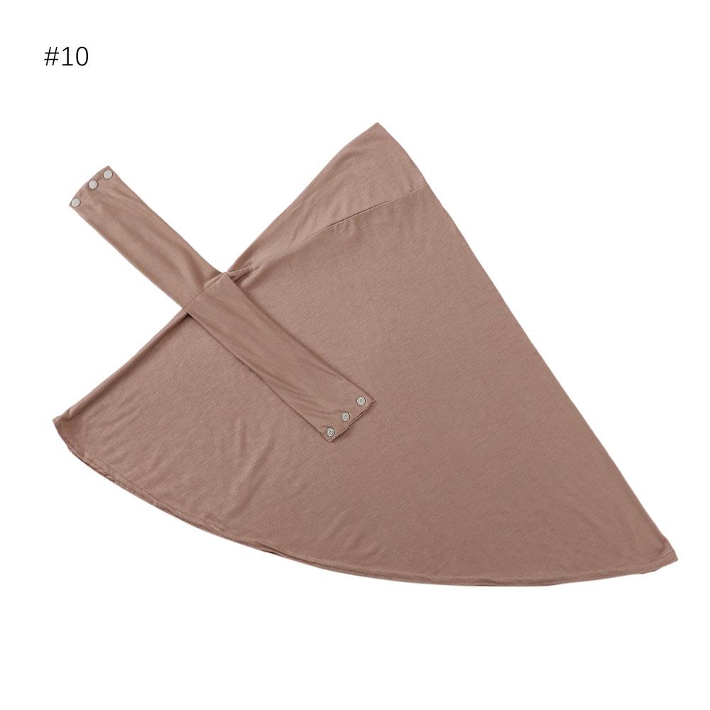 Plain Solid Modal Jersey Button Instant Hijab Cap Women Elastic Muslim Full Cover Snap Fastener Islam Foulards Bonnet Headband