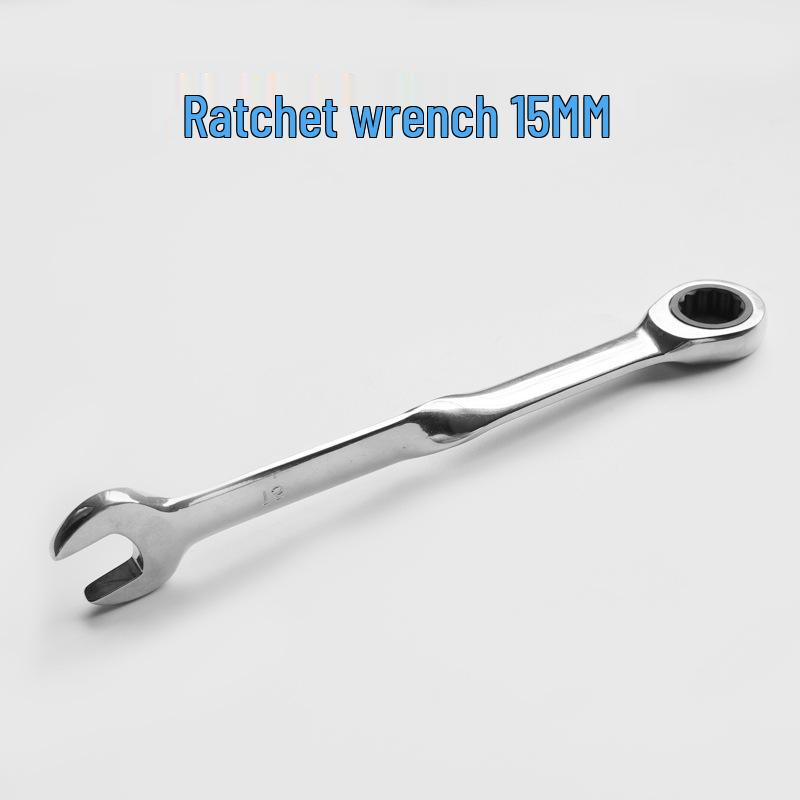 X Pattern Quick Ratchet Wrench: Labor-Saving, Angled Handle, Double-Head Design with Flower Head and Open-End Features