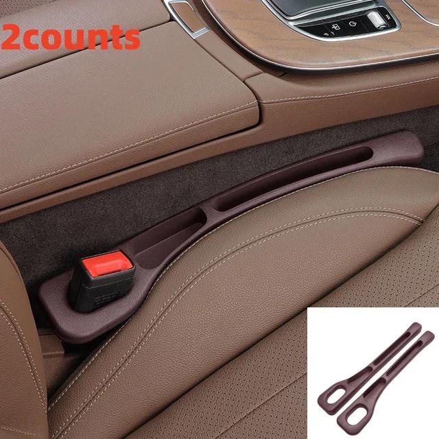 2pc Car Seat Gap Filler Organizador Pu À Prova D'Água Carro Assento Gap Plug Tira com 2 Ranhuras Assento Gap Armazenamento Auto Interior Acessório