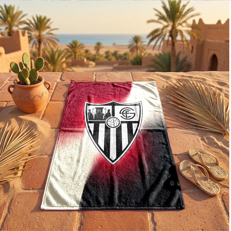 Sevilla FC Nyomtatott Mikroszálas Strandtörölköző Gyorsan Száradó Nedvszívó Nagy Törölköző Strandoláshoz, Úszáshoz, Utazáshoz