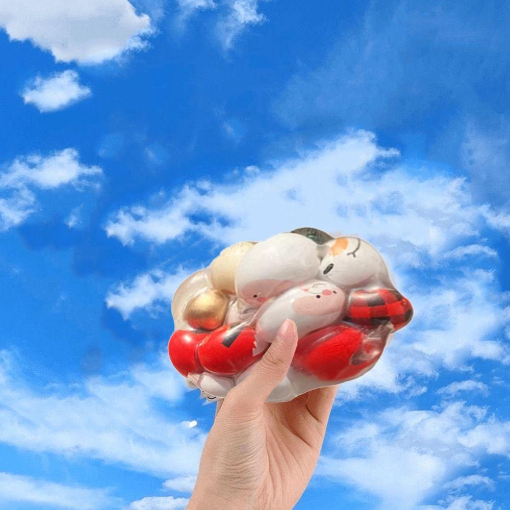 TPR Cartoon Fidget Toy Kneading Noisy Ball Pinch Toy Christmas Squeeze Toys  Xmas Party Favors