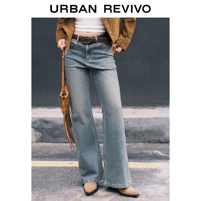 UR Women's Vintage Washed Flare Denim Jeans