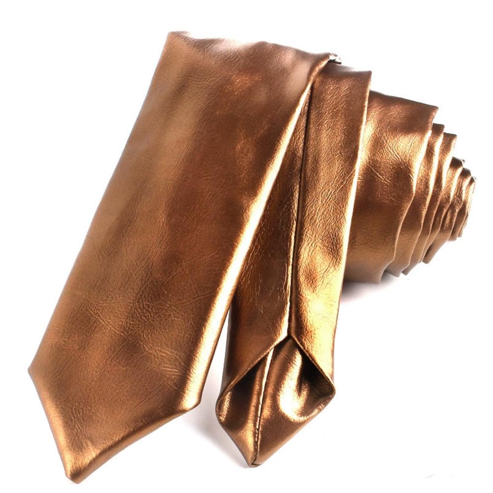 Fashion Retro PU Leather Ties 5.5cm Wide Versatile JK Necktie Casual Solid Color Narrow tie Unisex