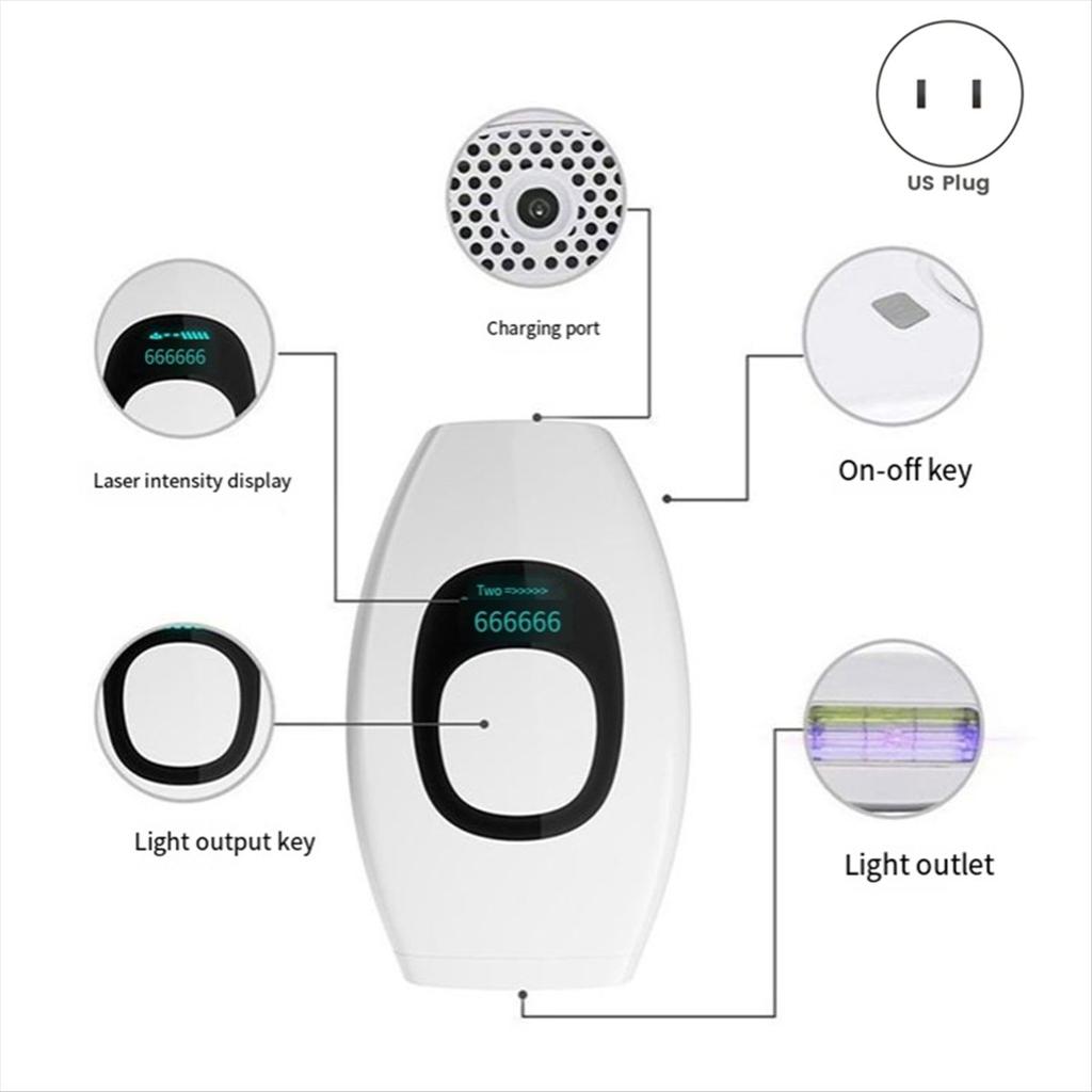 Hair Removal Epilator for Women Flash Depilator LCD Pulses Permanent Epilator Painless Hair Removal,US Plug