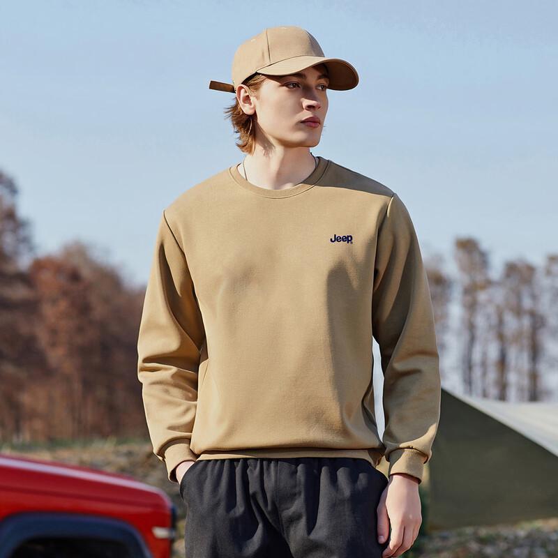 JEEP Men's Silk Blend Embroidered Pullover Sweatshirt