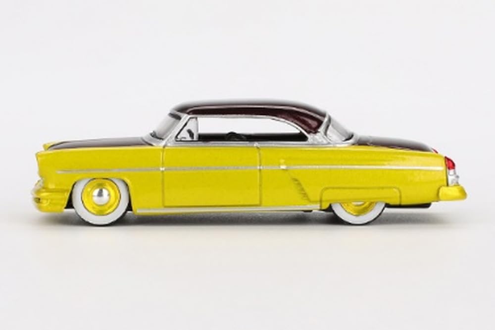MINI GT Scale Lincoln Capri Hot Rod 1954 Lime Yellow Finished Product 1/64 (Left-Hand Drive)