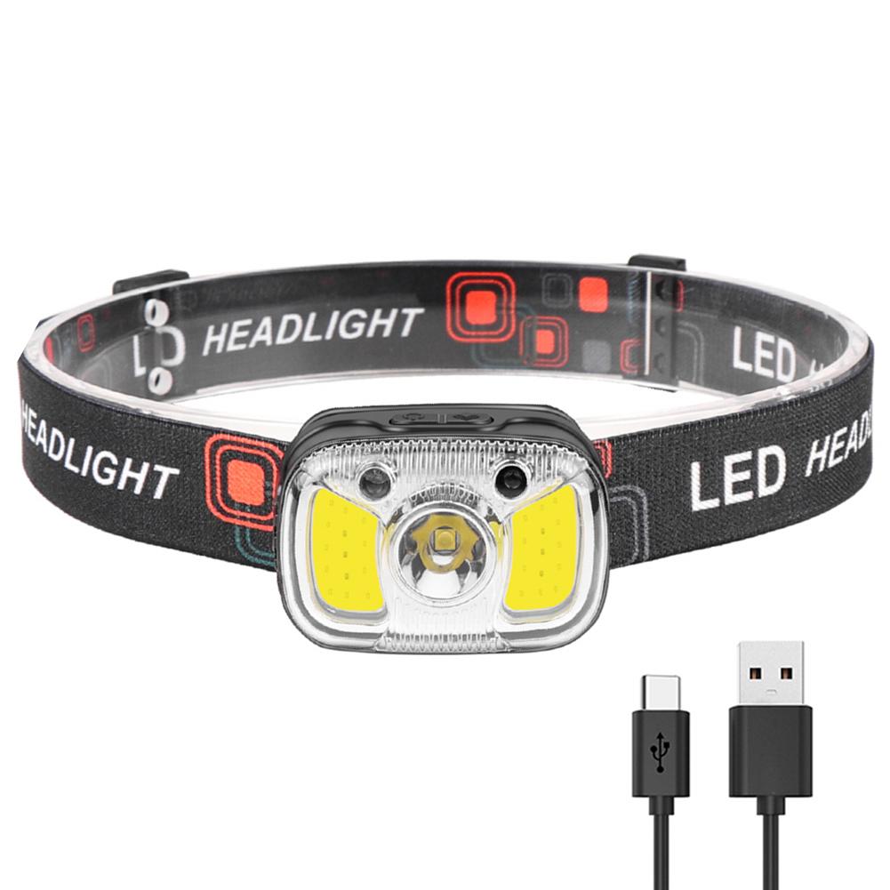 XPG+COB Headlight 550LM 1200mAh Type-C USB Rechargeable IPX4 Waterproof