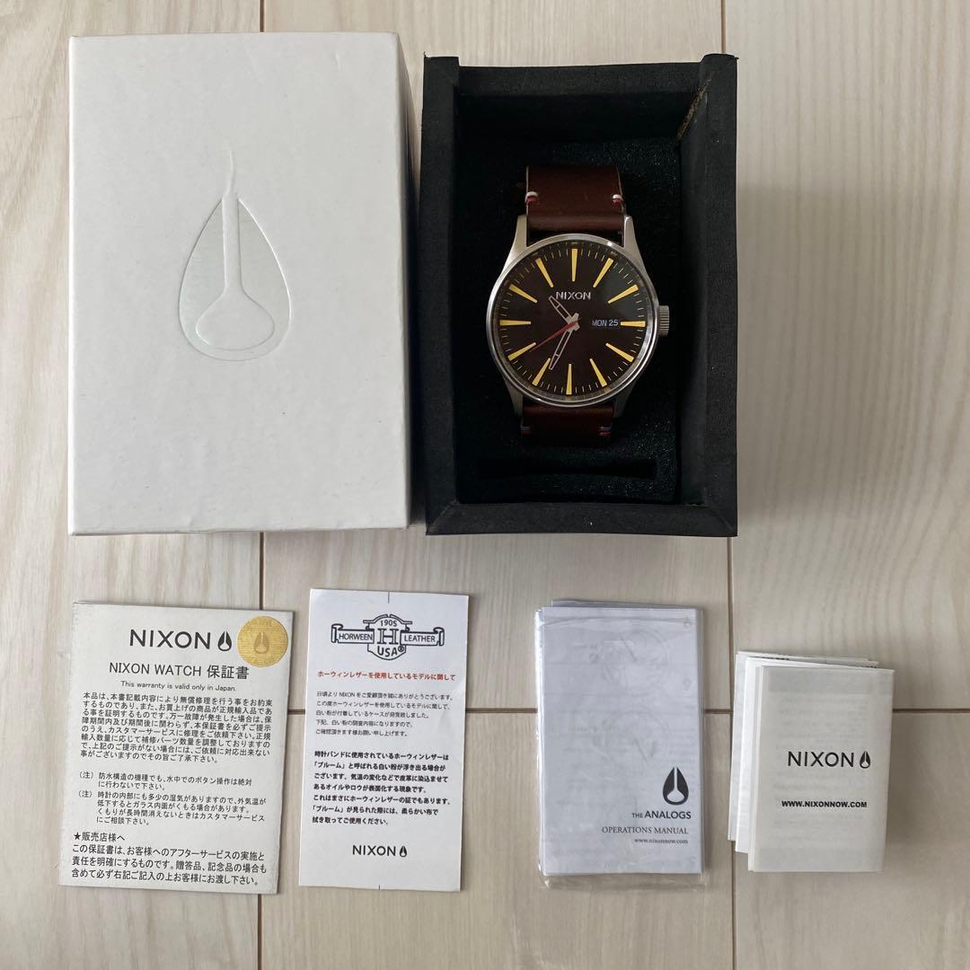 Used NIXON THE SENTRY leather belt watch body