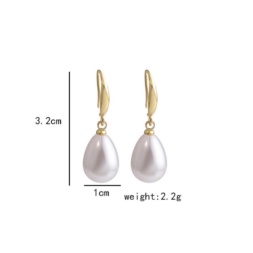 

New Water Drop Pearl Pendant Earrings Irregular Slim Fit Imitation Pearl Pendant Earrings