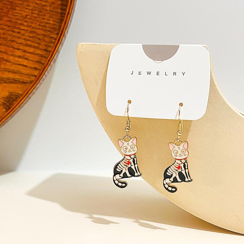 Fashion Cute Fox Koi Cat Rabbit Earrings for Women Girls Sweet Cartoon Enamel Painted Animal Earrings Jewelry Gift