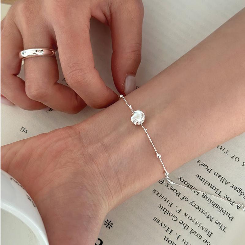 

New 925 Sterling Silver Bead Chain Bead Pendant Necklace Simple Charming Woman Round Bead Choker Birthday Gift Exquisite Jewelry