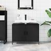 VidaXL Bathroom Vanity Cabinet, Sink Unit with Storage, Toilet Under-Sink Cabinet, Modern, Black Wood 842451