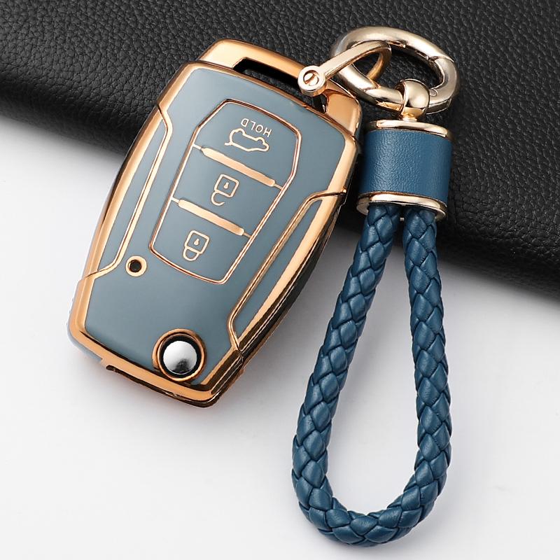 Soft Tpu Car Key Case Cover Shell For Ssangyong Kyron 2 Sanka Actyon Korando Tivoli 3 Buttons Smart Keyless Keychain Accessories