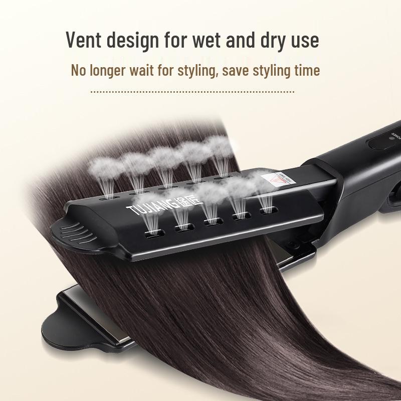 Barbershop Large Hair Straightener with Safe Inward Curling for Hair Salons - Wide Ironing Board, Gentle On Hair