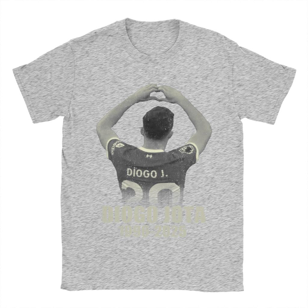 Diogo Jota Fotbalové tričko Pánské Vintage Trička z čisté bavlny Plážový O-výstřih Módní tričko Horký výprodej Oblečení plus size