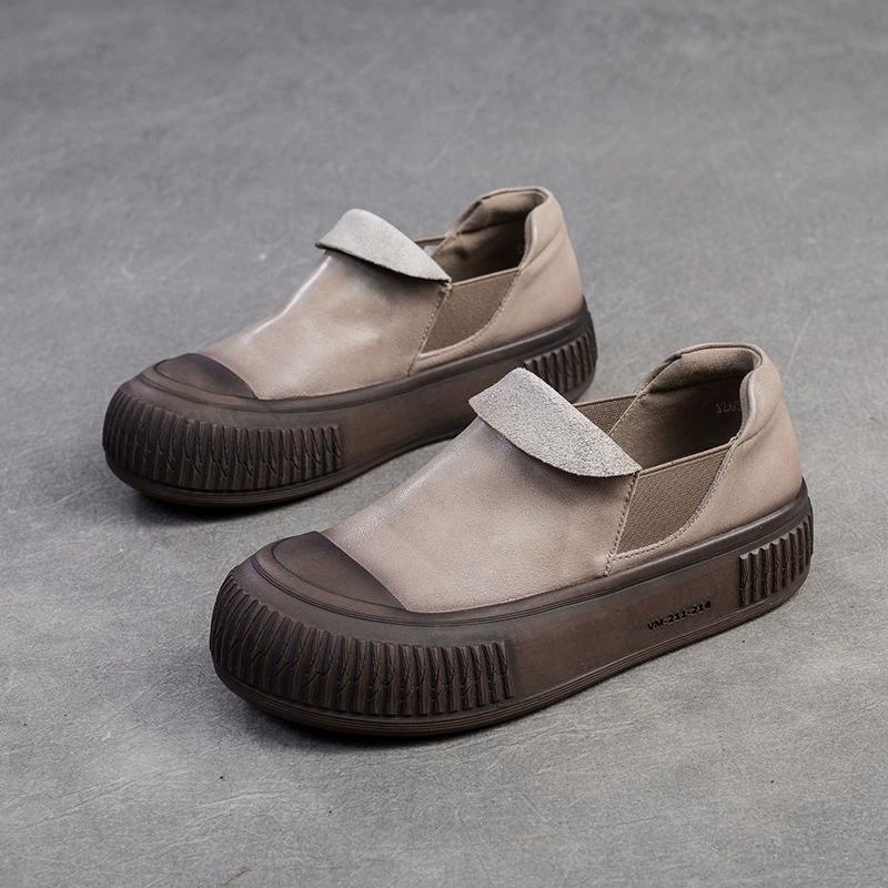 

Fashion GKTINOO Comfortable Loafers Genuine Leather Flats Spring 2025 New Retro Hollow Round Toe Women s Slip-on Shoes 250