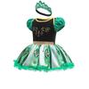 Summer Cool Swimsuit Infant and Toddler Cosplay Anna Princess Dress + Headband + Crown Necklace Gloves Accessories Set