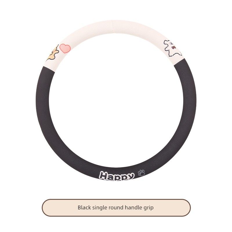 

Goddess Car Steering Wheel Cover, Universal for All Seasons, Breathable, Non-Slip, Sweat-Absorbent, Cartoon-Style Car Handlebar Cover for Women [Black] Round