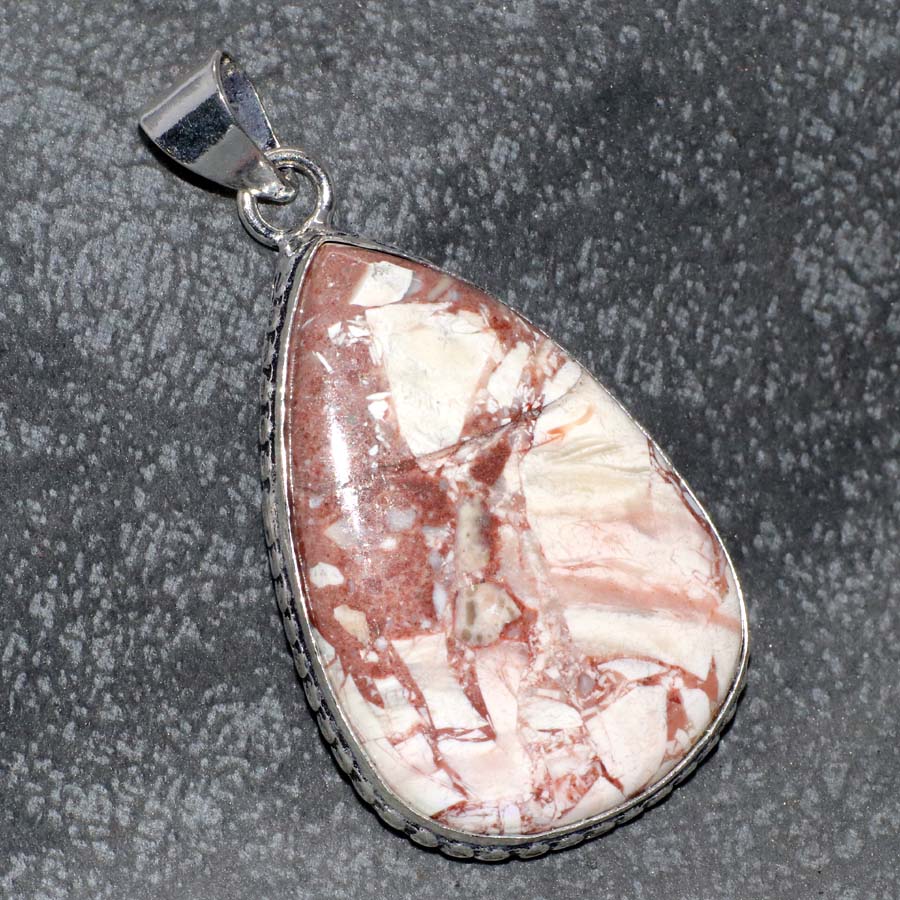 Marble Jasper 925 Silver Plated Handmade Pendant 2" Stylish Jewelry Y9c03