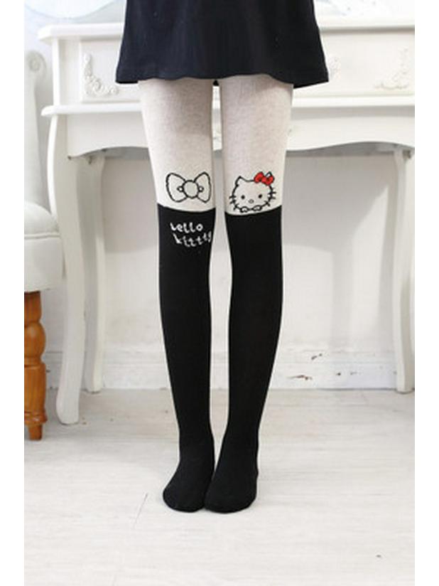 

Korean Style Jacquard Girls Cotton Patchwork Mickey Leggings S (95-105CM)