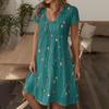 Women's Fashion Summer Casual Short Sleeve Floral Print Dresses