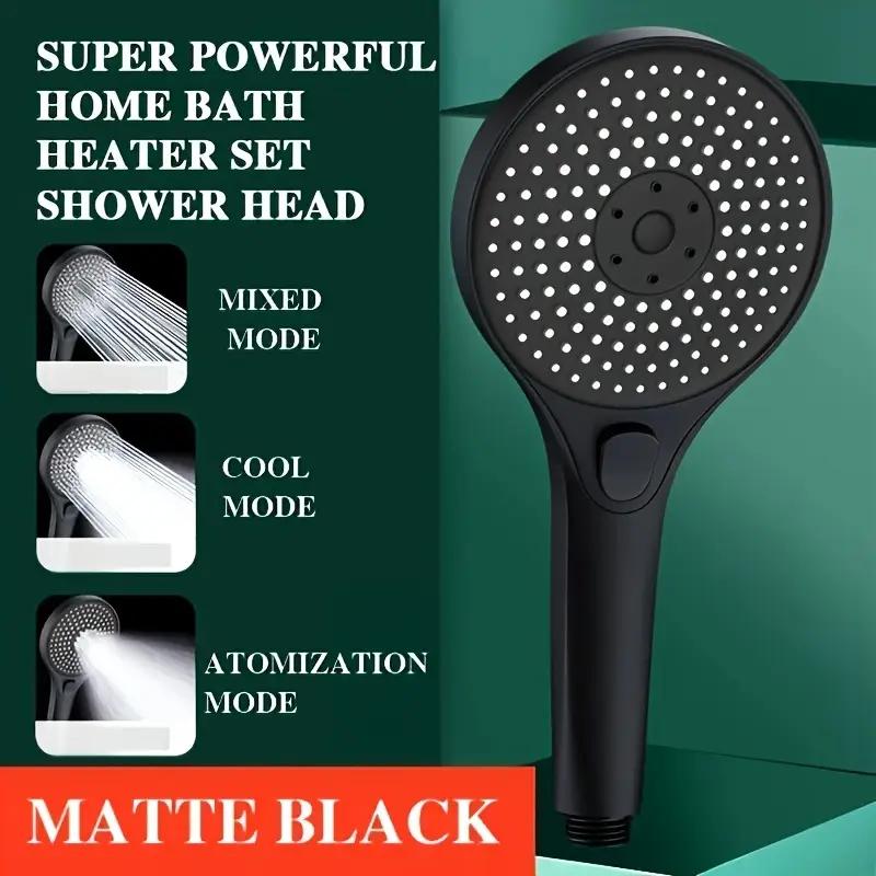 High Pressure Shower Head 13cm Panel 3 Modes Water Saving Spray Nozzle Shower Bathroom Accessories