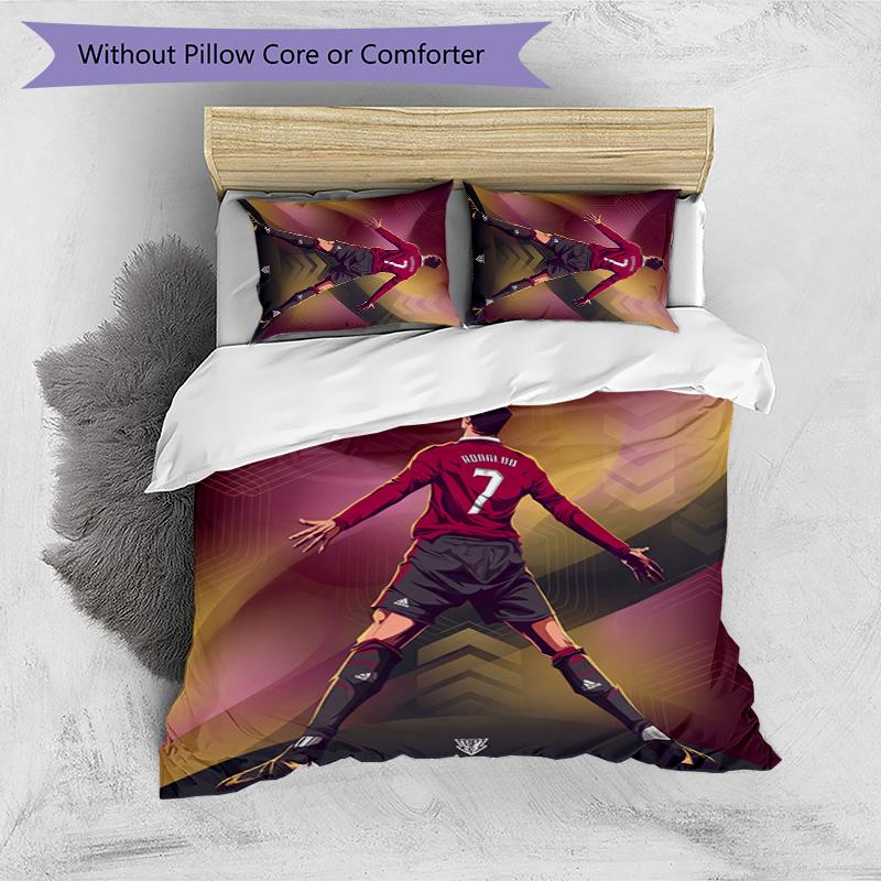 Cristiano Ronaldo Printed Bedding 3 Piece Set Cozy Breathable Bed Cover Set As Housewarming Holiday Gift