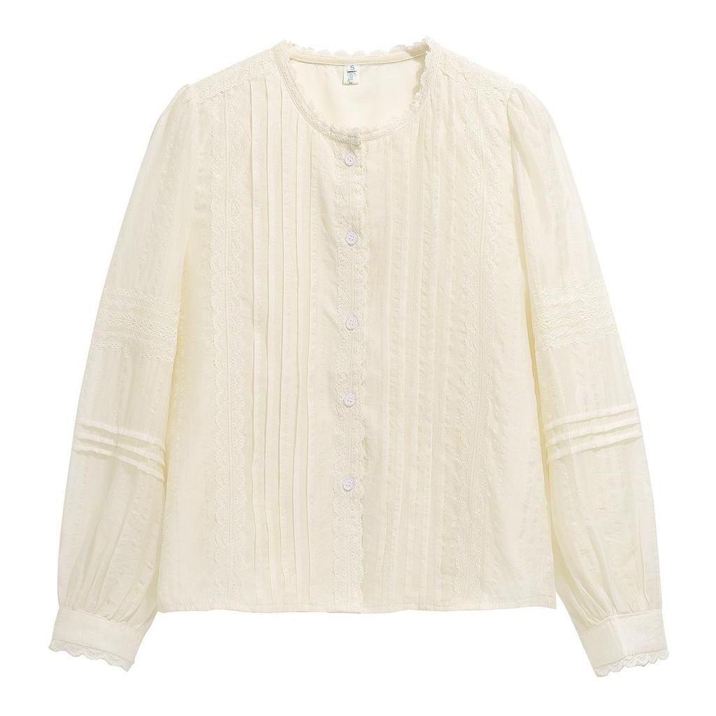 Autumn Fashion New 2024 Long Sleeve O-Neck Casual Apricot Blouse Shirt Women Tops Blouses Shirts J428
