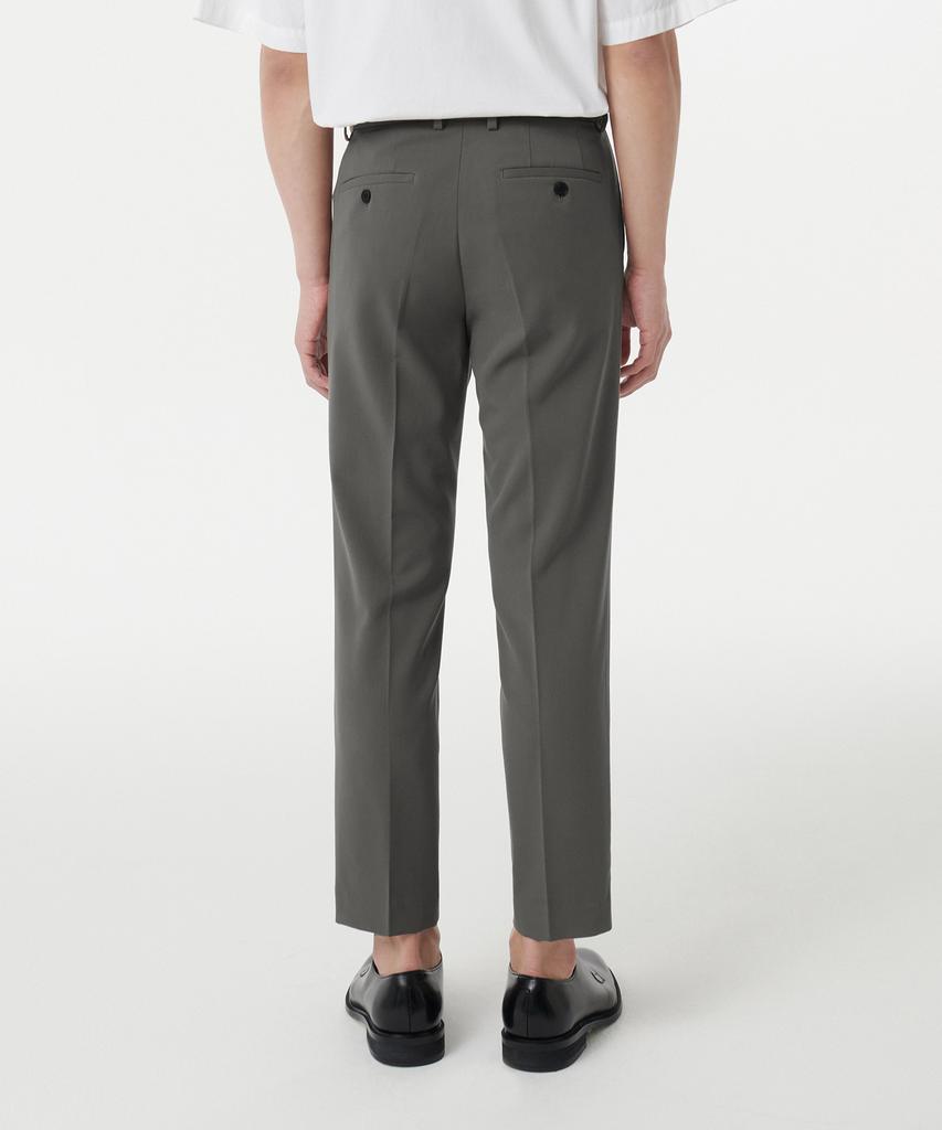 MUSINSA STANDARD Tapered Hidden Banding Crop Slacks [Light Khaki]
