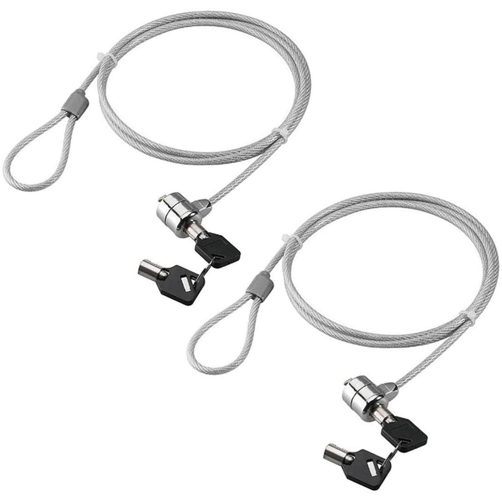 Rubonarie Security Wire Lock, 1.8m, Set of 2, with Spare Key, for Security (Silver)