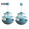 Interactive Pet Toys for Cats 2PCS Cat Tumbler Track Toy, Multi-Layer Turntable Toy Spring Powered Teaser with Plush Ball, Self Play Puzzle