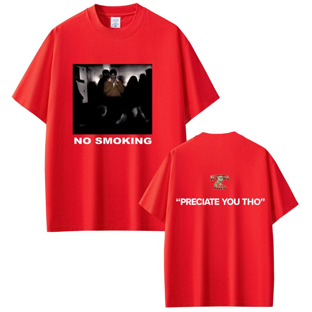 Rapper Lil Tjay No Smoking Preciate You Tho Merch T-shirt Unisex Women Hip Hop Fashion Oversized T Shirt Male Rock Vintage T-shirts S