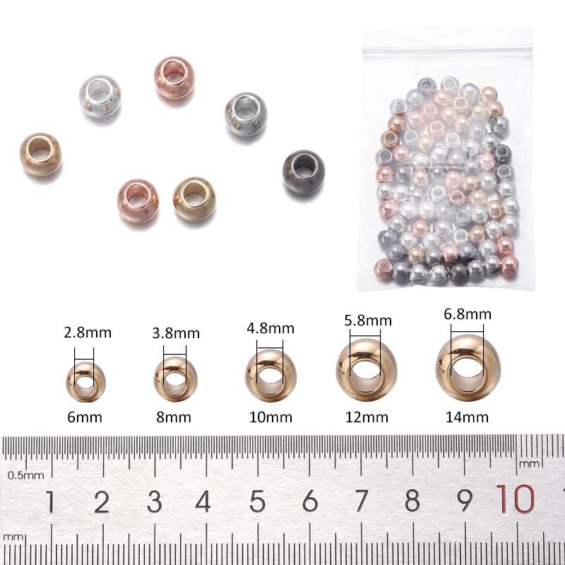 20-100pcs/lot 6 8 10 12 14mm Plastic CCB Beads DIY Bracelet Necklace Big Hole Loose Spacer Beads For Jewelry Making Wholesale