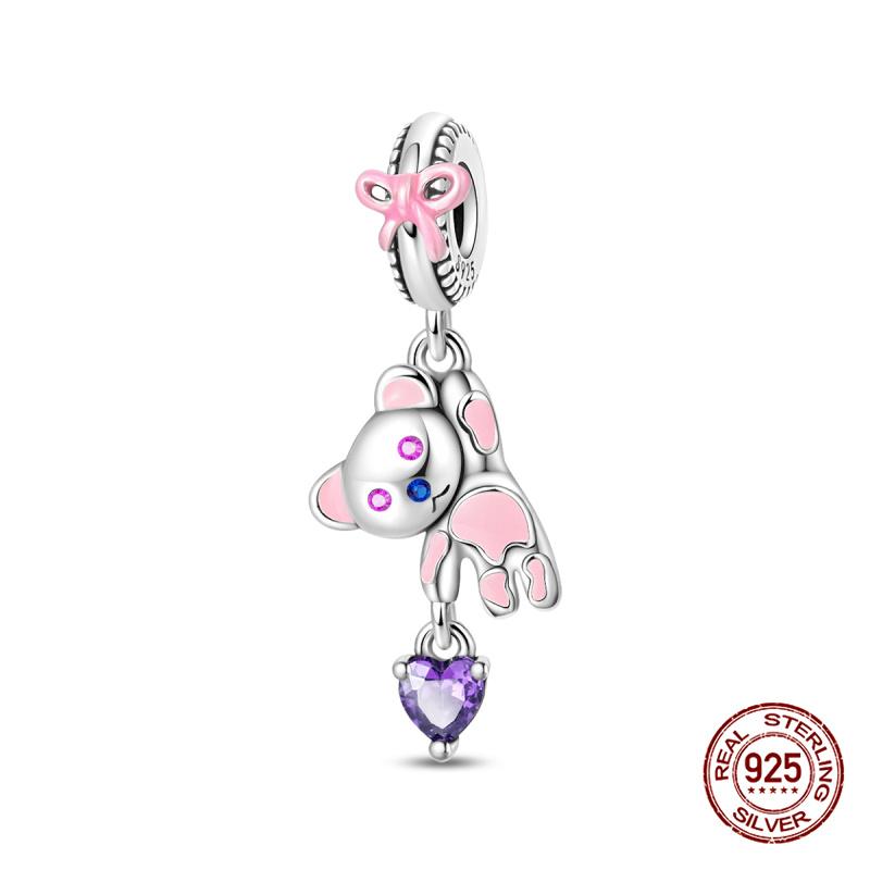 New In Charms Copper Fit 3Mm Original Bracelet Necklace Womens Sweetheart Bear Charms Beads Diy Fine Jewelry Gift