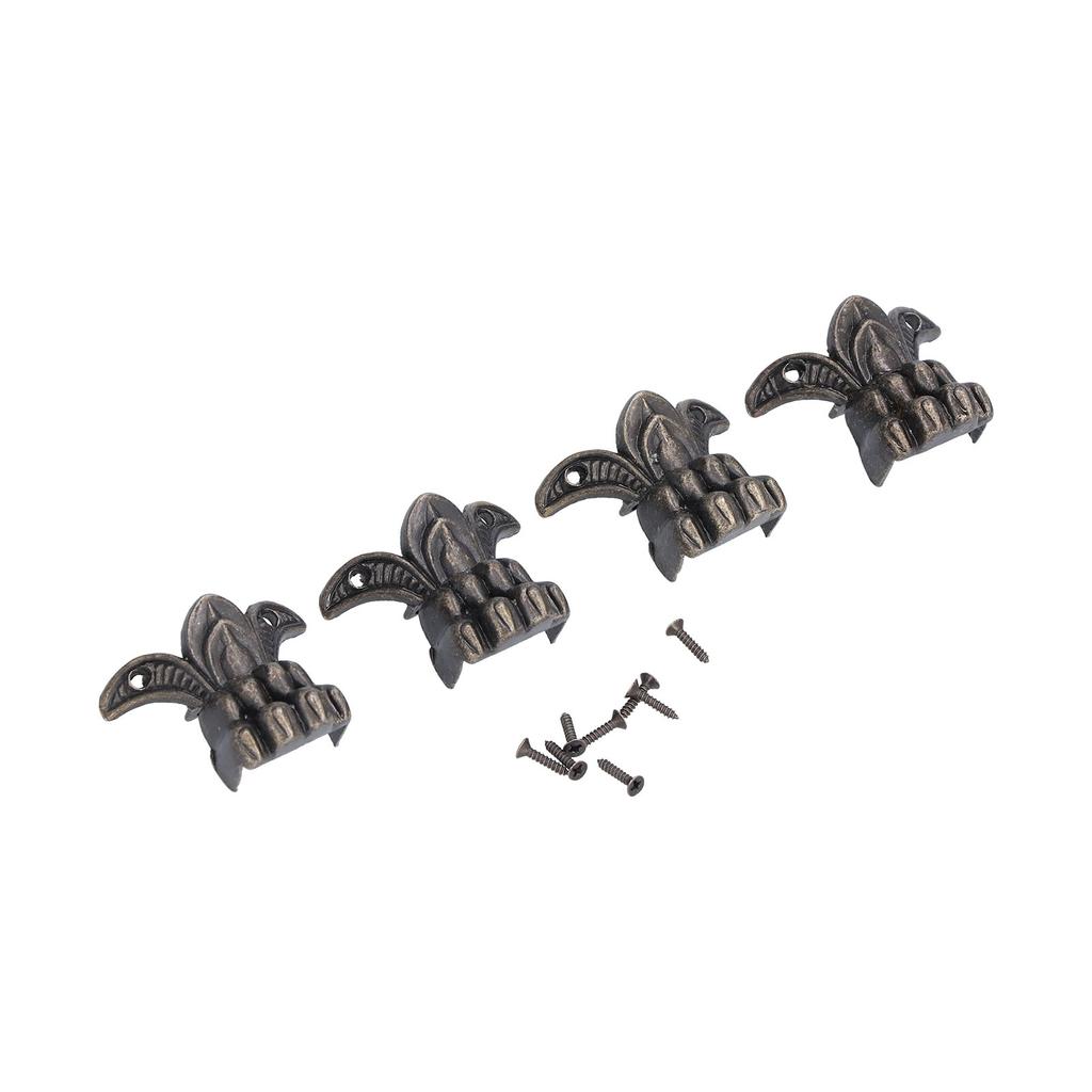 12 Stück Kistenbeine Retro Design Holzkisten Langlebiger Legierungsfußschutz mit Schraube für Weltdekoration