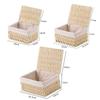 Hand-woven Storage Baskets with Lid/Liner Desktop Sundries Organizer  for Closet Shelf
