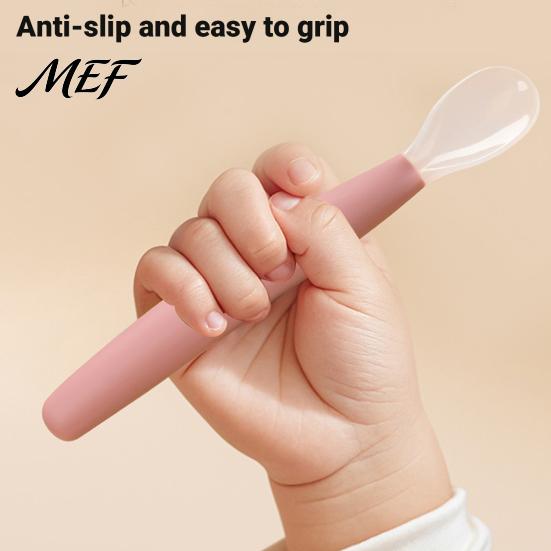 Baby Feeding Set Silicone Spoon, Soft Non Slip Training Utensil, Easy Clean Tableware Cleaning Complementary Spoon for Infants And Toddlers Mess Free