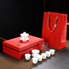 Household Kung Fu Tea Set High White Porcelain Blue and White Tea Set Business Gifts