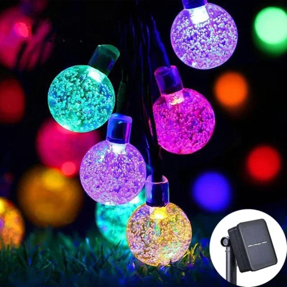 LED Solar String Lights Outdoor Leds Waterproof Crystal Globe Lights with Modes Garden Light for Patio Party Tree Decor