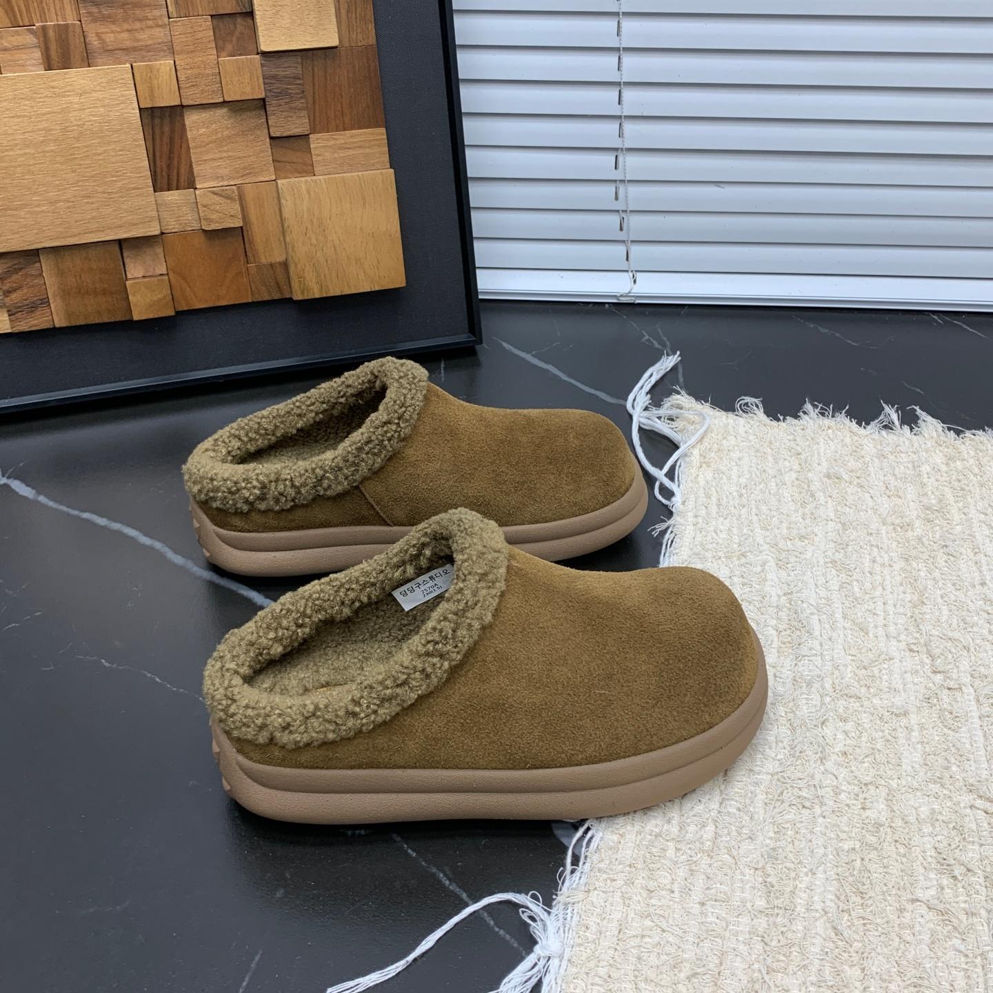 

Ретро матовые тапочки-картофелины из коровьей кожи, женские зимние бархатные теплые тапочки с закрытым носком 39