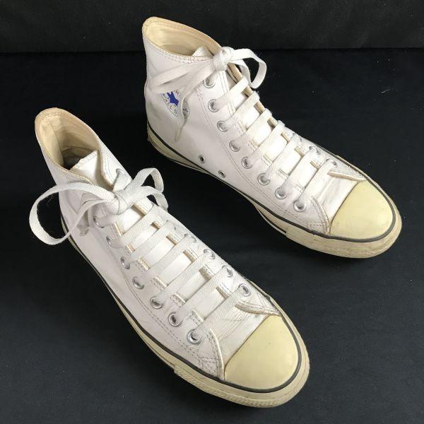 Converse 6X 05 06 02 High Cut Leather Sneakers 7.5 26 White