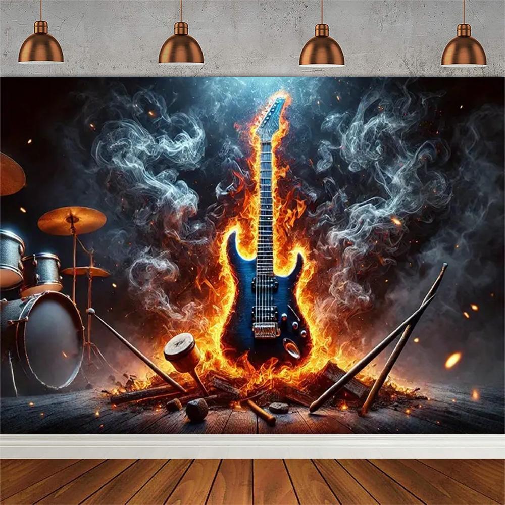Rock Music, Dance Notes, Band Theme, Party Photography Background, Adult Birthday Party, Home Decoration Photography Background