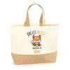 Tote Bag - PLANETEE - Lara Fox's Paws Off - Jute - Fox Pattern - Printed In France