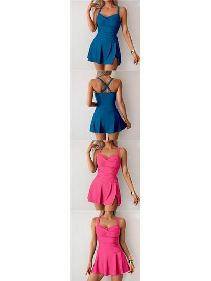 2025 Women's Plus Size Swimwear: New European & American Style Split Skirt Boxer Briefs